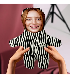 Motto Gift Zebra Desenli Kişiye Özel Fotoğraflı Peluş Oyuncak 531048