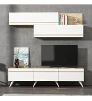 AMSTERDAM STYLE ALT-ÜST MODÜL TAKIM TV ÜNİTESİ (Beyaz)