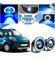 Peugeot Bipper Uyumlu, Universal Mercekli Led Angel Sis Farı, 76mm Buz Mavi Renk