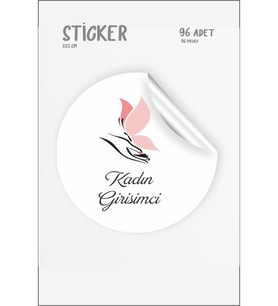 Paketleme Etiketi 3x3 Cm 96 Adet Girişimci Kadın Sticker