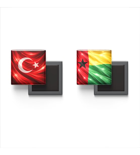 Buzdolap Magnetleri - Gine-Bissau Bayrağı ve Türk Bayrağı - 2'li Set Magneti