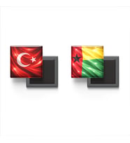 Buzdolap Magnetleri - Gine-Bissau Bayrağı ve Türk Bayrağı - 2'li Set Magneti