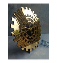 Dekoratif Minimalist Duvar Ve Masa Saati (küçük Boy 30 Cm) Black - Gold