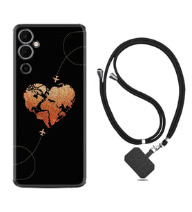 Tecno Pova Neo 2 Kılıf Silikon Boyun Askılı İpli Desenli Silikon Plane Heart 1721