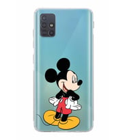 Samsung Galaxy A51  Kamera Korumalı  Kapak Mickey Mouse Tasarımlı  Şeffaf Kılıf