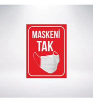 Maskeni Tak 21x28 Arkası Sticker