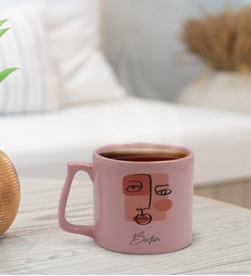 BK Gift Kişiye Özel İsimli Pastel Pembe Middle Kupa Bardak, Arkadaşa Hediye, Ev Hediyesi, Doğum Günü Hediyesi, Ofis Hediyesi (Model 1)
