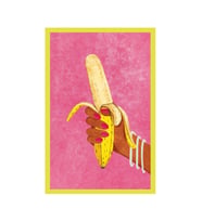 Hand Holding Peeled Banana – Andy Warhol Stili Pop Art Kart ve Hediye Kartı  10x15 cm (Pembe-Mavi-Sarı-Beyaz)