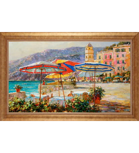 Çerçeveli Paspartulu Manzara Tablo bm1587 (Gold)