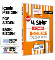 2026 MEB ÖDM İlkokul 4.Sınıf İNGİLİZCE 1.DÖNEM Çalışma Kitabı Alıştırmalı/Soru Bankası BASKI ÜCRETİ