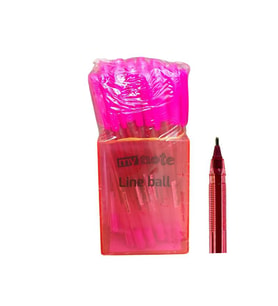 Mynote Line Ball 50'li PP Kutu Neon Pembe