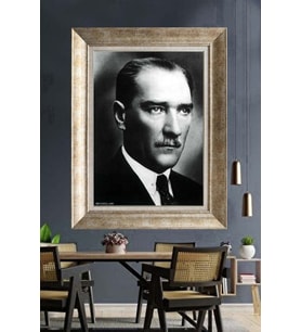 Gümüş Çerçeveli Atatürk Tablo za168
