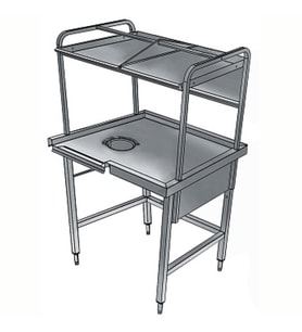 Electrolux Professional Bulaşık Kabul Tezgahı, 1 Sıyırma Hunisi, Basket Raflı, Soldan Sağa - 1000x800 Mm BHST1008L
