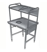 Electrolux Professional Bulaşık Kabul Tezgahı, 1 Sıyırma Hunisi, Basket Raflı, Soldan Sağa - 1000x800 Mm BHST1008L