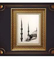 Gold Altın Kalın Çerçeveli Paspartulu Tablo s1388
