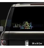 Arabada Bebekler Var Baby On Board Hologram Oto Sticker Etiket Yapıştırma Çıkartma 20 x 8 Cm