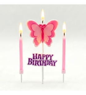 Happy Birthday Kelebek Mum Set