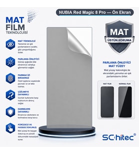 SChitec NUBIA Red Magic 8 Pro Uyumlu Ön Yüzey Mat Hidrojel Ekran Koruyucu