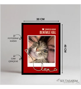 Sonsuz sevgili poster, Çerçeve, Kişiye Özel, Konsept, Sevgiili Arkadaş (30x40) (Siyah)