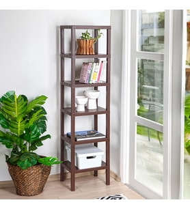Mithra Life 6 Katlı Plastik Kahverengi Banyo Mutfak Rafı MIT1048