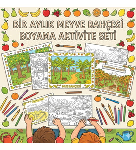 Çocuk Boyama Kitabı Meyve Boyama Kitabı Eğitici Çocuk Aktivite Kitabı A4 30 Sayfa