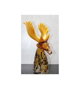 Kişiye Özel Murano Cam Geyik Büstü - 36x16cm