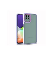 Samsung Galaxy M22 Uyumlu Kılıf Zore Flora Kapak (Lila)