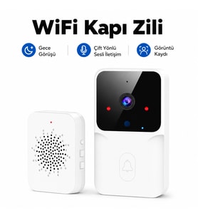 Kameralı Kapı Zili WiFi Bağlantılı Anında Bildirim ve Görüntülü Görüşme Özellikli
