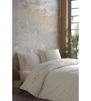 Dantelli Çiçek Desenli İşlemeli Nevresim Takımı (Natural)