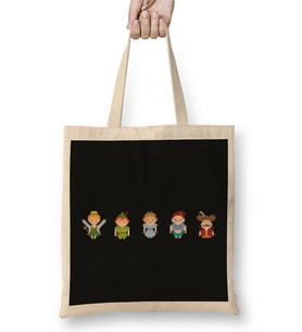 Peter Pan All Pixel Characters Bez Çanta Uzun Saplı