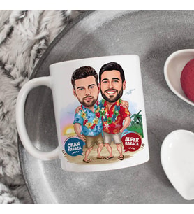 Kişiye Özel Karikatürlü Yakın Dostlar Kupa Bardak