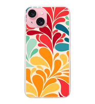 PrintiFy Apple  iPhone 15 Plus ile Uyumlu 1mm Slim Fit Retro Renkler 5 Baskılı Şeffaf  Kılıf