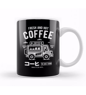 Fresh And Hot Coffee Kupa Bardak Porselen