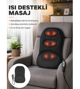 Isıtmalı Masaj Minderi Masaj Motoru, Kablolu Kumanda ve Çoklu Masaj Modu