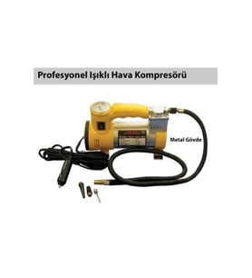 Mytol Fy-001a Metal Gövdeli Ve Işıklı Araç Kompresörü (Sarı)