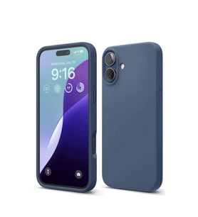 Apple iPhone 16 Kılıf Nano içi Kadife Silikon - Lacivert