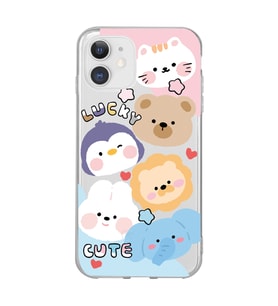 Iphone 11 Uyumlu Cute Animals Tasarımlı Şeffaf Telefon Kılıfı