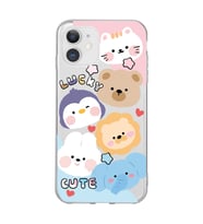 Iphone 11 Uyumlu Cute Animals Tasarımlı Şeffaf Telefon Kılıfı