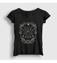 Presmono Kadın Siyah Capricorn Zodiac Hediye Oğlak Burcu T-Shirt 526663tt