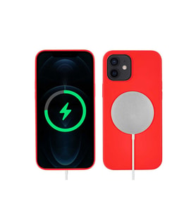 Apple iPhone 12 Mini Uyumlu Kılıf Zore Silksafe Wireless Kapak (Kırmızı)