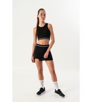 Maraton SlimFit Kadın Bisiklet Yaka Siyah Bra