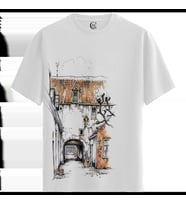 Vintage Alley - %100 Pamuklu Kadın Beyaz Tişört - Premium Quality (Siyah - Beyaz)