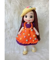 Sarı Şapkalı Çitlembik Bebek Amigurumi Organik Oyuncak