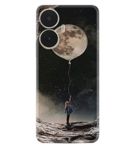 Realme C55 Kılıf Resimli Desenli Baskılı Silikon Moon Baloon 1368