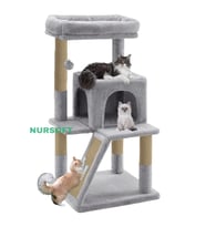 Teraslı Yuvalı Tırmalamalı Kedi Tırmalama Evi