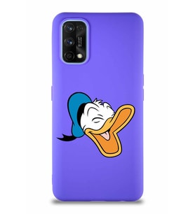 Realme 7 Pro Soft Premier Kapak Donald Duck-E Tasarımlı Silikon Kılıf - Mor (Şeffaf)