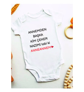 Anneanneye Özel Baskılı Bebek Body Zıbın
