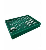 Süet Kumaş Yeşil Renk 34/24 Cm Batırmalı Bileklik Kelepçe Tablası