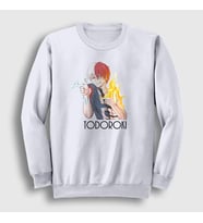 Presmono Unisex Beyaz Shoto Anime Boku No Hero Academia Sweatshirt 128811tt