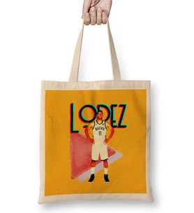 Brook Lopez Vintage Art - Legend Basketball Gift Bez Çanta Uzun Saplı